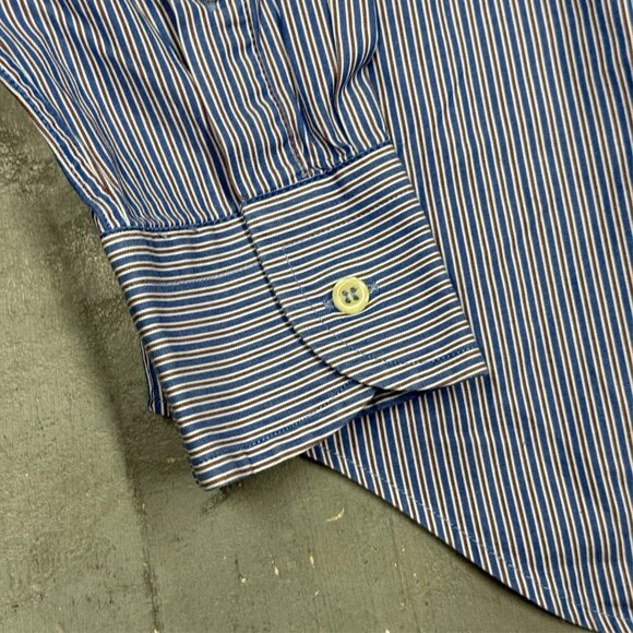 BOGGI Milano Striped Dress Shirt Multicolor 41 16 Large - Picture 4 of 8